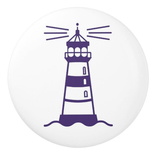 セラミック引き抜き/ドアノブ航海の- Lighthouse セラミックノブ (正面)