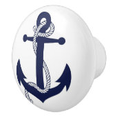 セラミック引き抜き/ドアノブ – 航海のいかり&ロープ セラミックノブ (右)