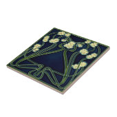 セラミック忘れタイル-アールヌーボー-me-notsアイボリー タイル (側面)