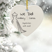 セラミック結婚オーナメント名初めてのクリスマス セラミックオーナメント