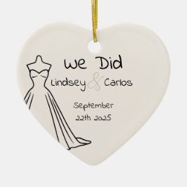 セラミック結婚オーナメント名初めてのクリスマス セラミックオーナメント