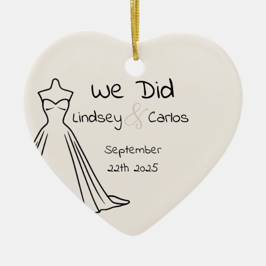 セラミック結婚オーナメント名初めてのクリスマス セラミックオーナメント (正面)