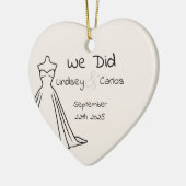 セラミック結婚オーナメント名初めてのクリスマス セラミックオーナメント (左)