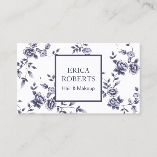 セラミック美しいサロンヴィンテージフローラアポイントメント 予約カード (正面)