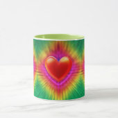 セラミック製のコーヒーマグサイケデリックハートデザイン。 マグカップ (中央)