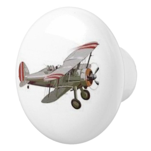 セラミック製のノブとプルに乗る飛行機 セラミックノブ (右)