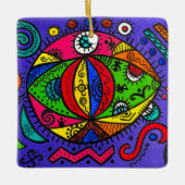 セラミック製スクエア型オーナメント セラミックオーナメント (正面)