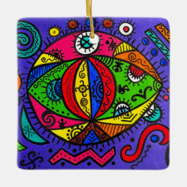 セラミック製スクエア型オーナメント セラミックオーナメント