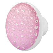 セラミック製ノブと白色フローラデザイン。 セラミックノブ (右)