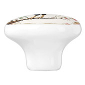 セラミック製ノブに開花した雄鶏 セラミックノブ (側面)