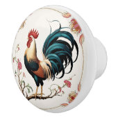 セラミック製ノブに開花した雄鶏 セラミックノブ (右)