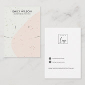 セラミック赤面ピンク波ネックレスイヤリングディスプレイ 名刺 (正面/裏面)