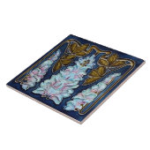 セラミック タイル - アールヌーボー様式のキキョウの花 (側面)