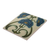 セラミック タイル - アールヌーボー 三つの青いケシの花 (側面)