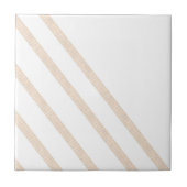 セラミック タイル ストライプ ベージュ & ホワイト ストライプ (正面)