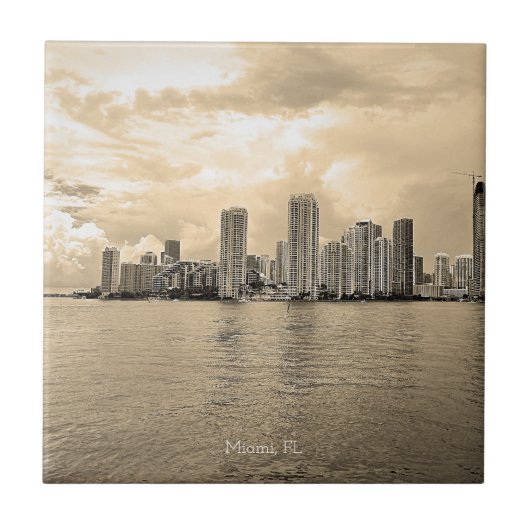 セラミッパーソナライズされたクタイル – マイアミ，フロリダ タイル (正面)