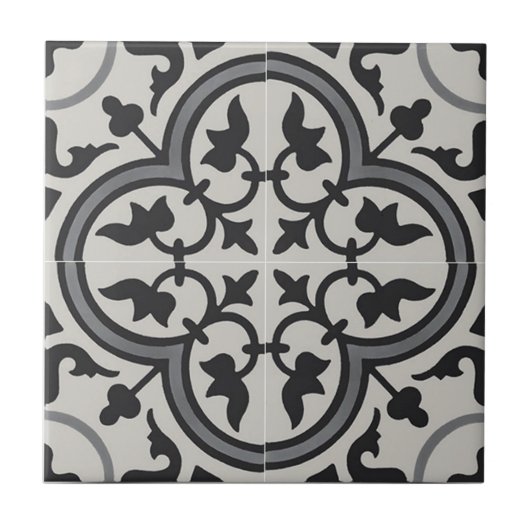 セラミッフランスのクタイル – 壁タイル黒と灰色 タイル (正面)