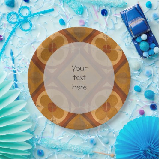 セラミッ地中海のクタイルの任意の文字 ペーパープレート (パーティー)