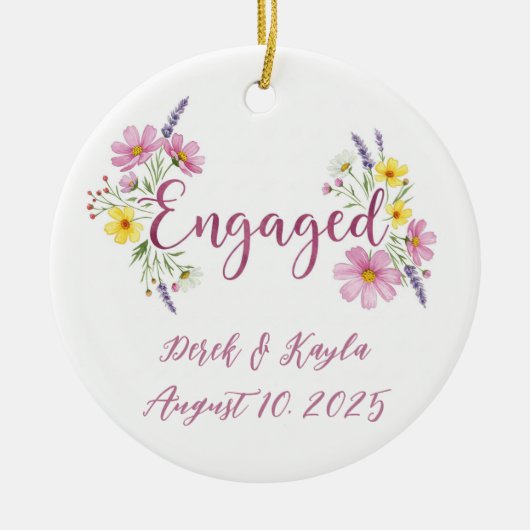 セラミッ婚約したクオーナメント セラミックオーナメント (正面)