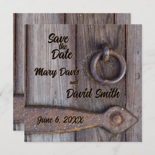 セラーのドアのハンドル結婚式の日付を保存 セーブザデート (正面/裏面)