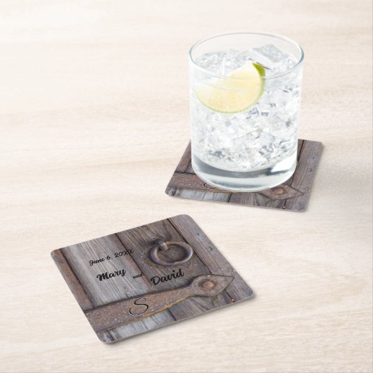 セラーのドアハンドル結婚の紙コースター スクエアペーパーコースター (インサイチュ)