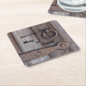 セラーのドアハンドル結婚の紙コースター スクエアペーパーコースター (アングル)