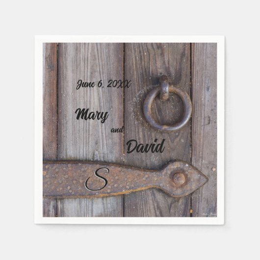 セラーのドアハンドル結婚の紙ナプキンス スタンダードカクテルナプキン (正面)