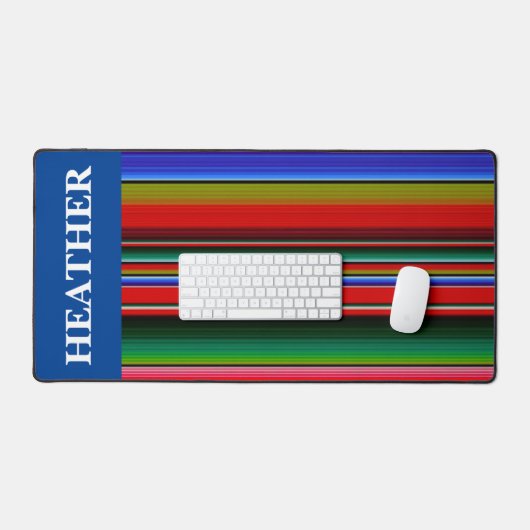 セラープメキシコストライプンシコグラム名 デスクマット (キーボード&マウス)