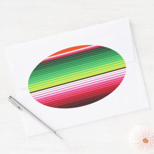 セラ伝統的プスペインのフィエスタメキシコ毛布 楕円形シール (封筒)