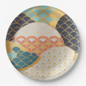 セラ伝統的日本のクカラフルデザイン ペーパープレート (正面)