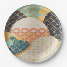 セラ伝統的日本のクカラフルデザイン ペーパープレート