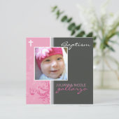 セリアより 洗礼式招待状 - 上品な2人掛けバージョン1 招待状 (スタンド正面)