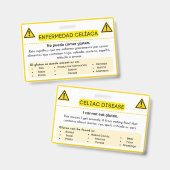 セリアックスペインの病グルテンアレルギー警告カード バッジ (正面＆裏面)