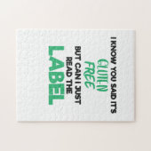 セリアック病グルテン読無ラベルGluten I ジグソーパズル (横)