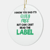 セリアック病グルテン読無ラベルGluten I セラミックオーナメント (左)