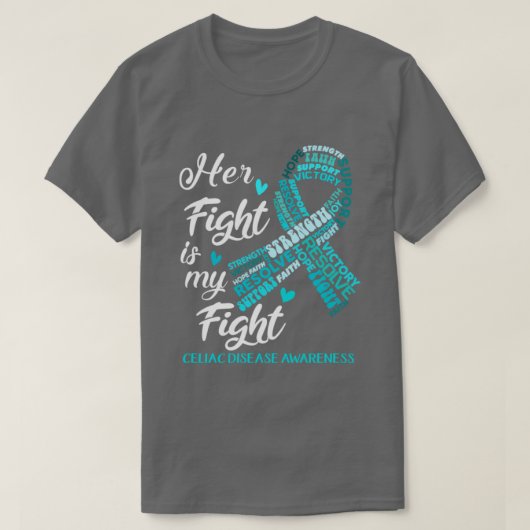 セリアック病認識度彼女の戦いは私の戦い Tシャツ (デザイン正面)