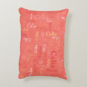 セリアパーソナライズされた短名リビングサンゴ アクセントクッション (裏面(縦))