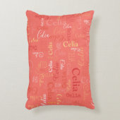 セリアパーソナライズされた短名リビングサンゴ アクセントクッション (正面(垂直))