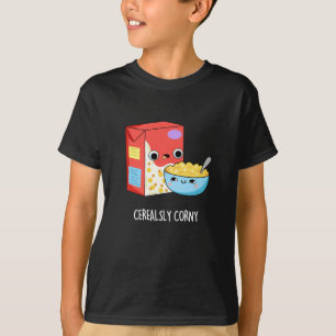セリアルコルおもしろいニーミルクシリアルプリン濃色BG Tシャツ