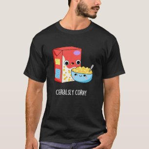 セリアルコルおもしろいニーミルクシリアルプリン濃色BG Tシャツ