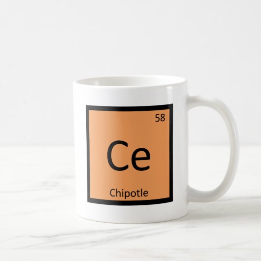 セリウム- Chipotleのコショウ化学周期表 コーヒーマグカップ (右)