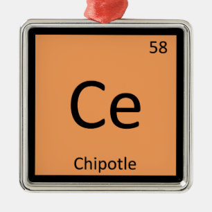 セリウム- Chipotleのコショウ化学周期表 メタルオーナメント