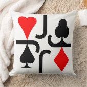セリエトランプのポーカーカルタJレッド&ブラックシンプル クッション (ブランケット)