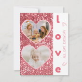 セリエレガントーズハート型写真バレンタインデー ノートカード (正面)