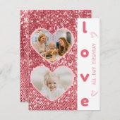 セリエレガントーズハート型写真バレンタインデー ノートカード (正面/裏面)