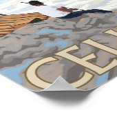 セリオ滝魚釣りヴィンテージ旅行ポスター ポスター (角)