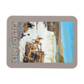 セリオ滝魚釣りヴィンテージ旅行ポスター マグネット (横)