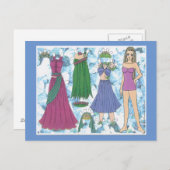 セリドン小妖精や小人紙ドール葉書 ポストカード (正面/裏面)