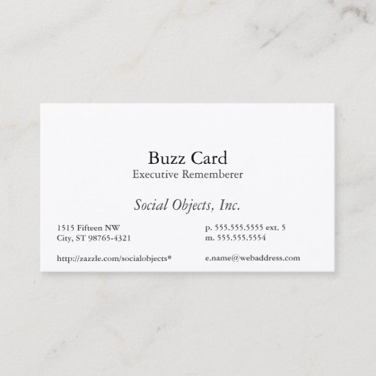 セリフのアメリカ人のGaramondの最もシンプルなテンプレート 名刺 (正面)