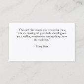 セリフのアメリカ人のGaramondの最もシンプルなテンプレート 名刺 (裏面)